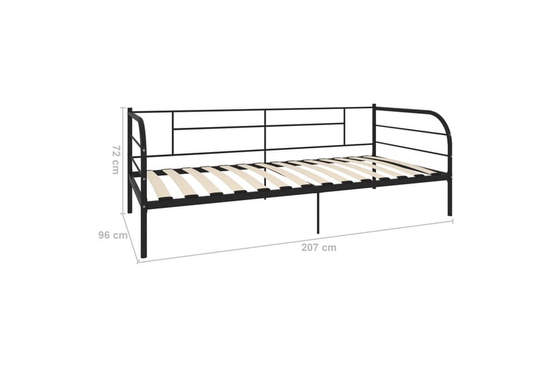 Stel Til Daybed 90X200 cm Metal Sort - Møbler - Senge - Sengeramme & sengestel