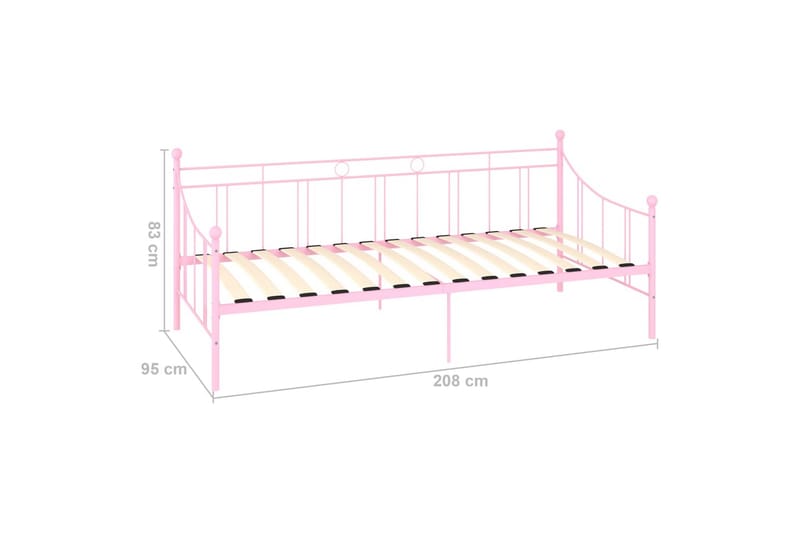 Stel Til Daybed 90X200 cm Metal Pink - Møbler - Senge - Sengeramme & sengestel