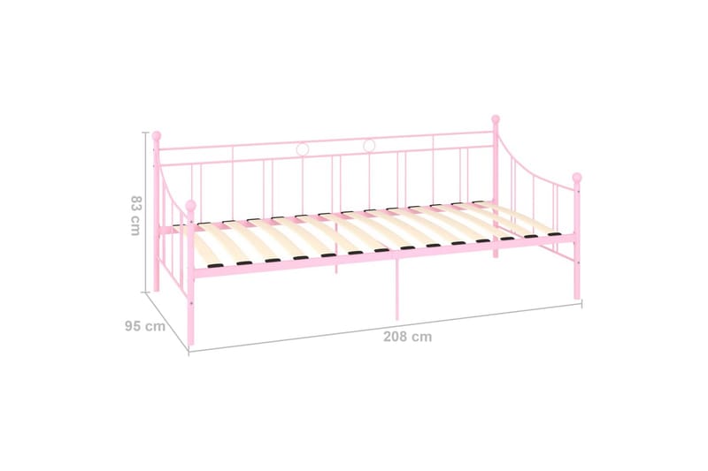 Stel Til Daybed 90X200 cm Metal Pink - Sengeramme & sengestel