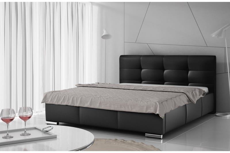 Strandrud Seng 160x200 - Sort - Møbler - Senge - Sengeramme & sengestel