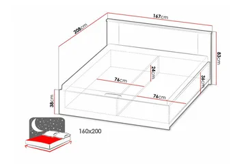 Strathy Sengeramme 160x200 cm - Sort - Møbler - Senge - Sengeramme & sengestel