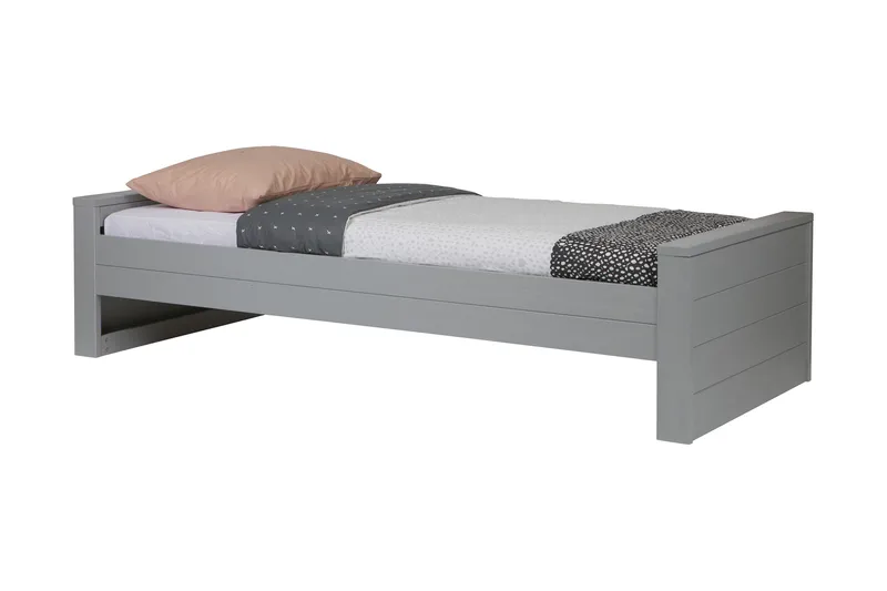 Tenney Sengeramme 90x200, Stålgrå Fyrretræ