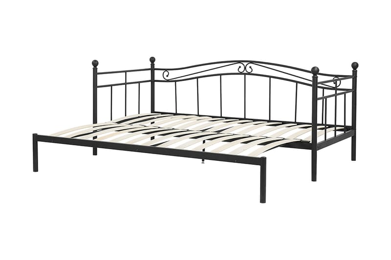 Tulle dobbelt seng 90-180 | 200 cm - Sort - Sengeramme & sengestel