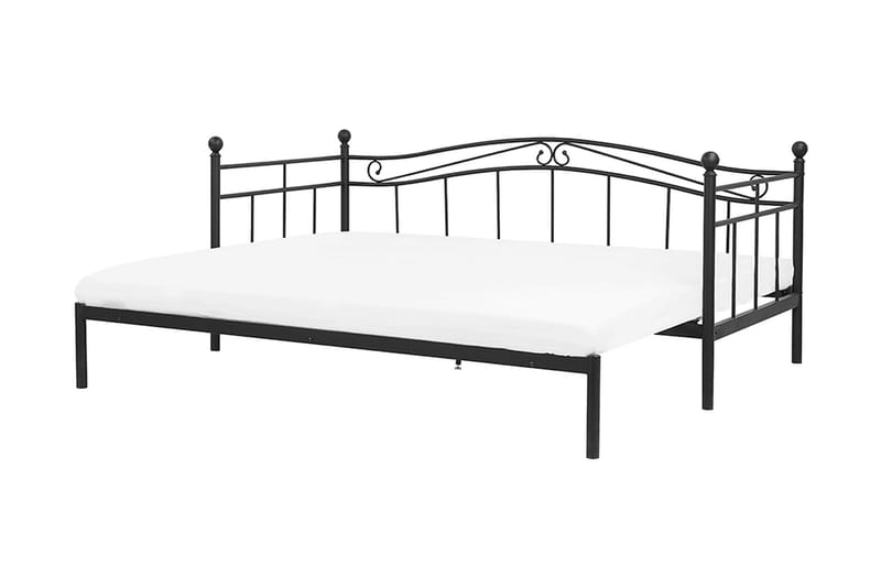 Tulle dobbelt seng 90-180 | 200 cm - Sort - Sengeramme & sengestel