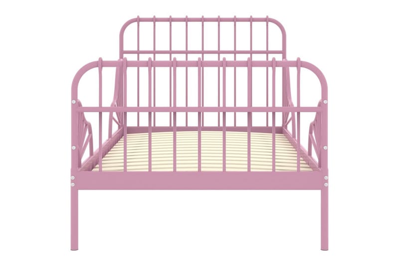 udvideligt sengestel 80x130/200 cm metal pink - Lyserød - Sengeramme & sengestel