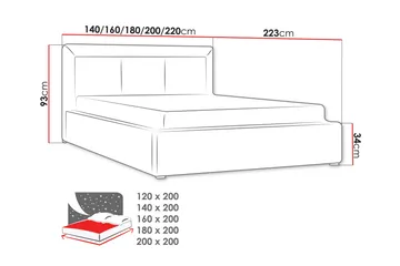 Valasco Seng 120x200 cm - Møbler - Senge - Sengeramme & sengestel