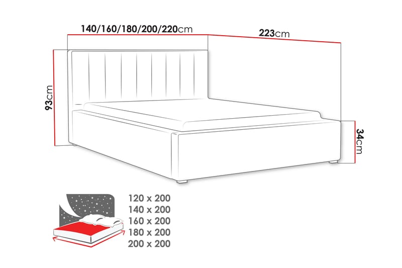 Valasco Seng 200x200 cm - Grøn - Sengeramme & sengestel