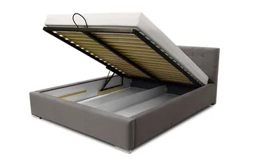 Vento Sengeramme med Opbevaring 140x200 - Grå - Møbler - Senge - Sengeramme & sengestel