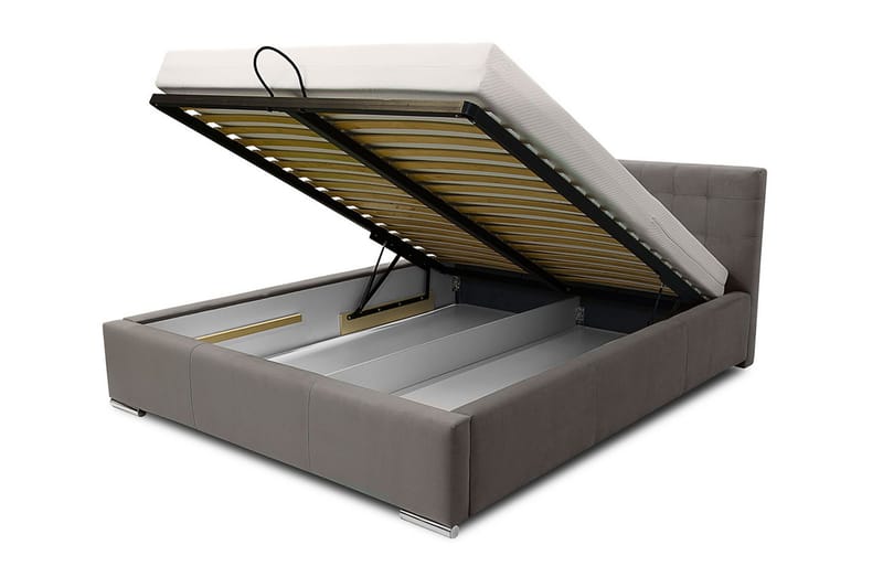 Vento Sengeramme med Opbevaring 140x200 - Grå - Møbler - Senge - Sengeramme & sengestel