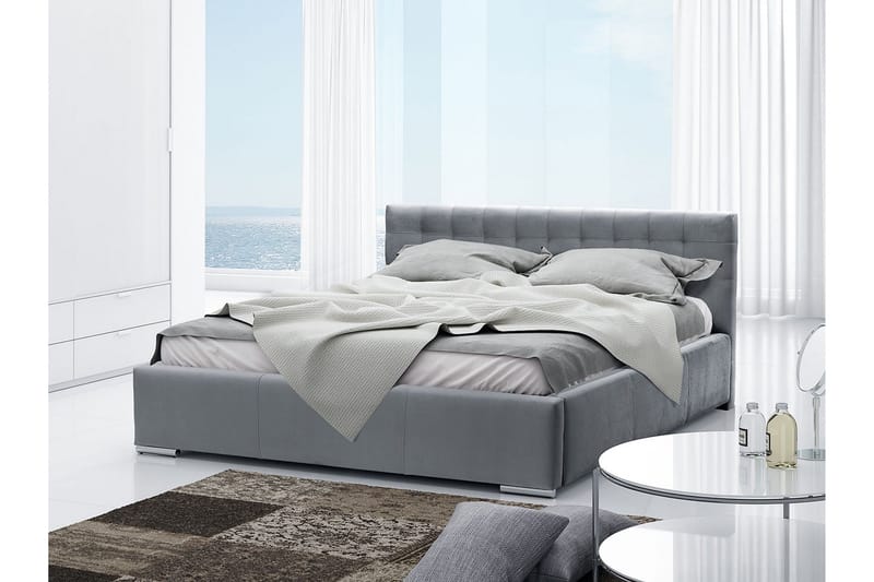 Vento Sengeramme med Opbevaring 140x200 - Grå - Møbler - Senge - Sengeramme & sengestel