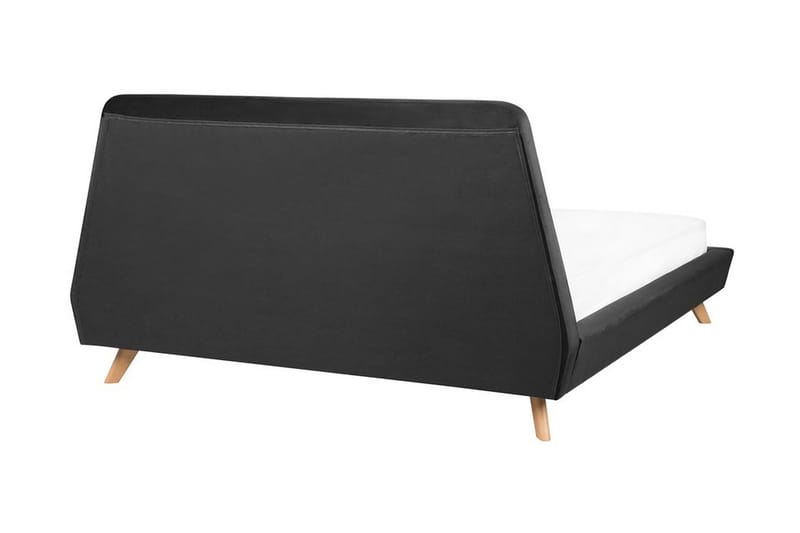 Vienne Sengeramme 180x200 cm i Stof med Sengegavl og Træben - Sort - Møbler - Senge - Sengeramme & sengestel