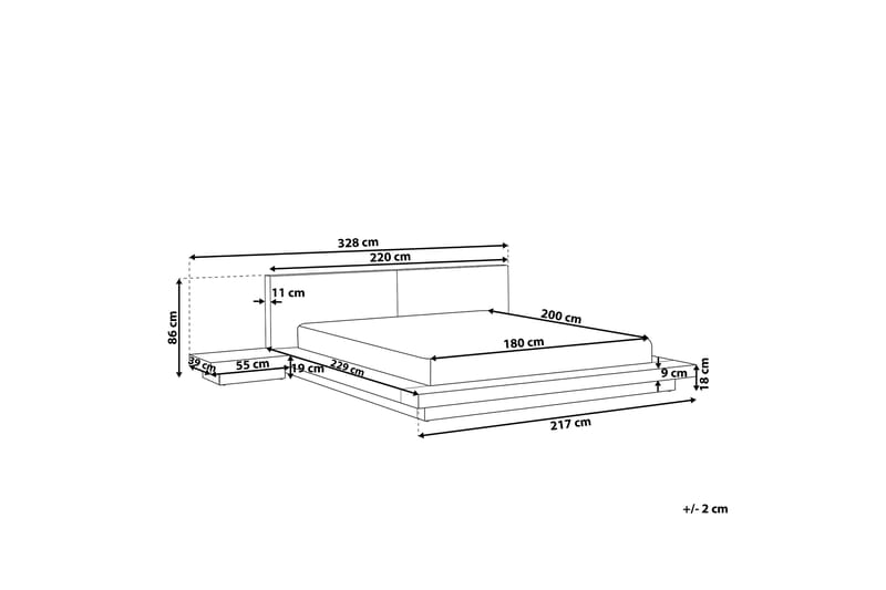Zen Dobbeltseng 180 | 200 cm - Hvid - Møbler - Senge - Sengeramme & sengestel