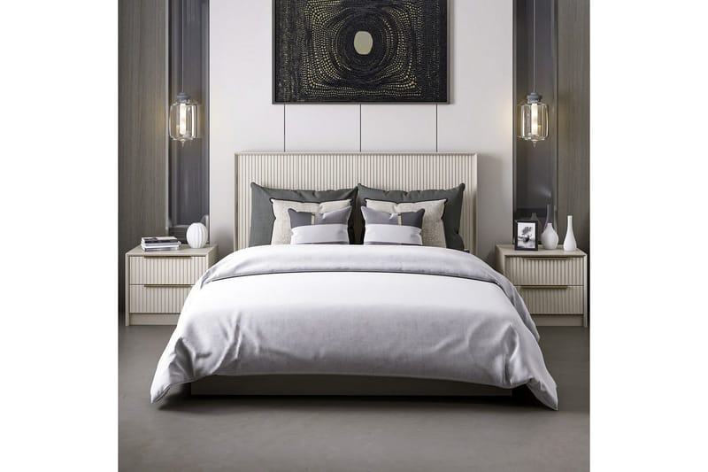 Sengerammesbase & Hovedgærde Fruitland Stone (150 x 35 x 208 cm) - Grå - Møbler - Senge - Sengeramme & sengestel