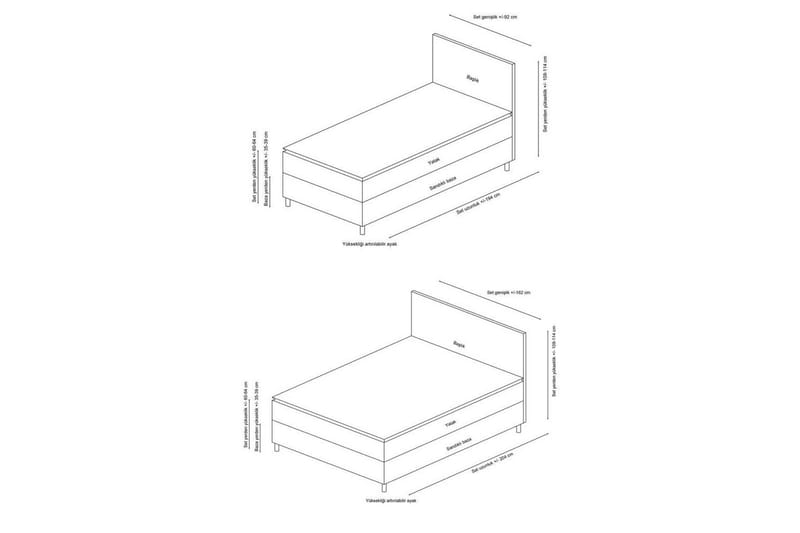 Sengerammesbase & Hovedgærde Selora Brun - 160 x 110 x 200 cm - Møbler - Senge - Sengeramme & sengestel