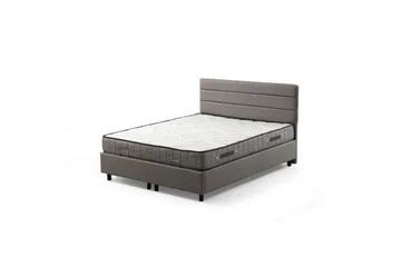 Sengerammesbase & Hovedgærde Sonyi Lysegrå - 140 x 110 x 200 cm - Møbler - Senge - Sengeramme & sengestel