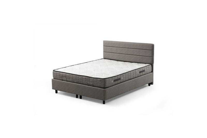 Sengerammesbase & Hovedgærde Sonyi Lysegrå - 160 x 110 x 200 cm - Møbler - Senge - Sengeramme & sengestel