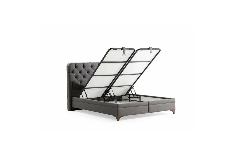 Sengerammesbase & Hovedgærde Sorang Grå - 144 x 35 x 200 cm - Møbler - Senge - Sengeramme & sengestel