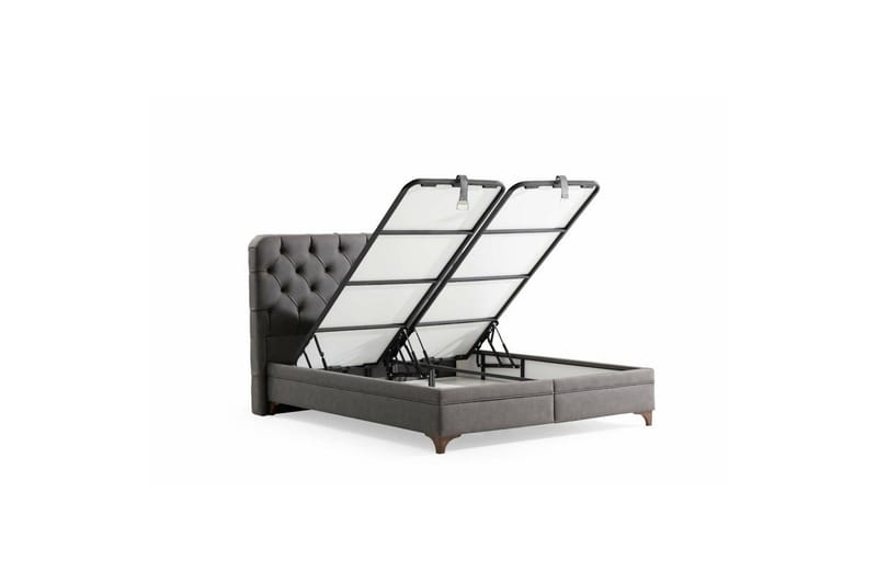 Sengerammesbase & Hovedgærde Sorang Grå - 184 x 35 x 200 cm - Møbler - Senge - Sengeramme & sengestel