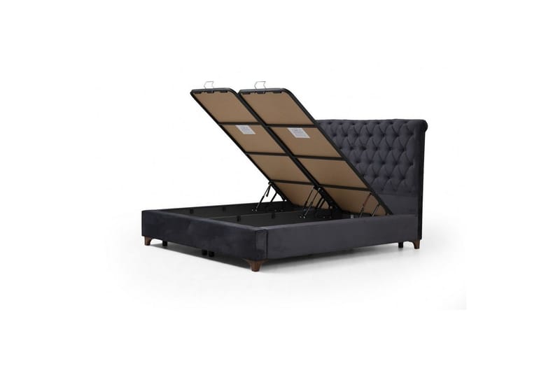 Sengerammesbase & Hovedgærde Subra Antracit - 160 x 130 x 200 cm - Møbler - Senge - Sengeramme & sengestel