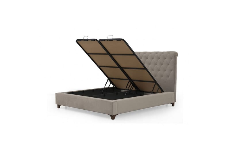 Sengerammesbase & Hovedgærde Subra Beige - 160 x 130 x 200 cm - Møbler - Senge - Sengeramme & sengestel