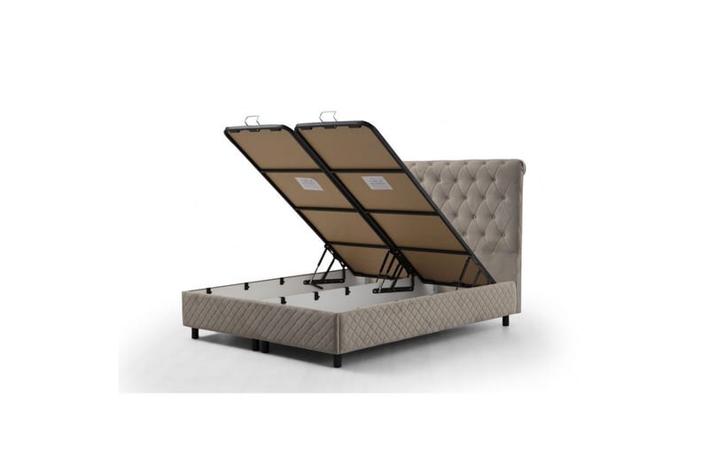 Sengerammesbase & Hovedgærde Sudamoon Beige - 160 x 35 x 208 cm - Møbler - Senge - Sengeramme & sengestel