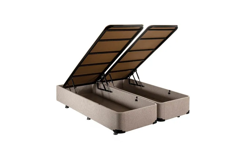 Sengerammesbase Dasina Dobbel Beige - 200 x 200 cm - Møbler - Senge - Sengeramme & sengestel