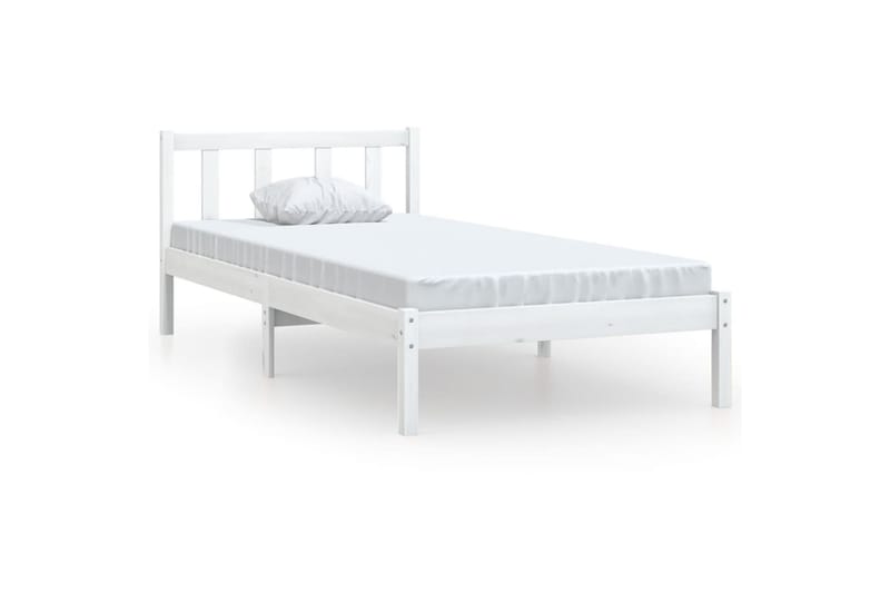 sengestel 75x190 cm UK Small Single massivt fyrretræ hvid - Hvid - Møbler - Senge - Sengeramme & sengestel