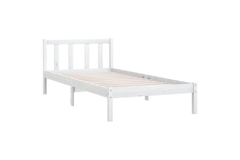 sengestel 75x190 cm UK Small Single massivt fyrretræ hvid - Hvid - Møbler - Senge - Sengeramme & sengestel