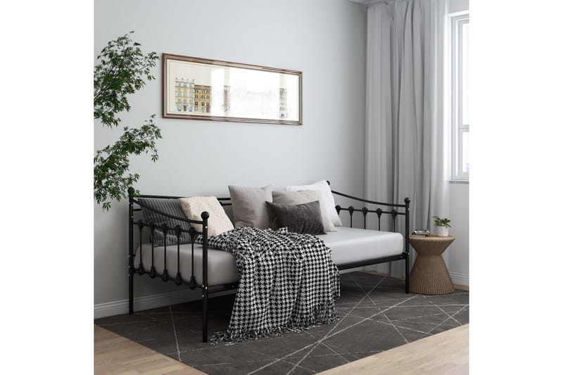 sengestel til sovesofa 90x200 cm metal sort - Sort - Sengeramme & sengestel