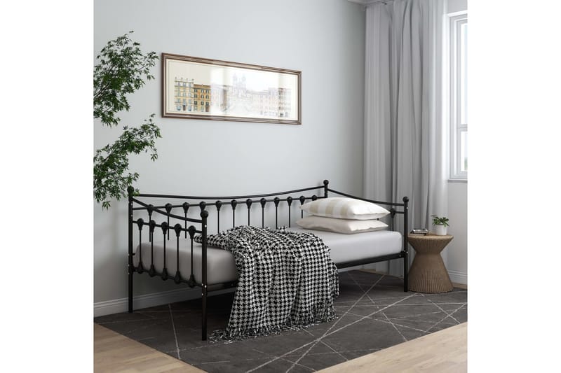 sengestel til sovesofa 90x200 cm metal sort - Sort - Møbler - Senge - Sengeramme & sengestel