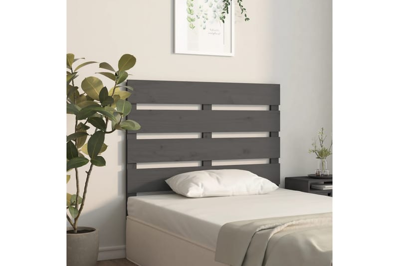 beBasic sengegærde 100x3x80 cm massivt fyrretræ grå - GrÃ¥ - Møbler - Senge - Sengetilbehør & sengegavl - Sengegavle