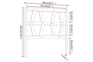 beBasic sengegærde 106x4x100 cm massivt fyrretræ - Brun - Møbler - Senge - Sengetilbehør & sengegavl - Sengegavle