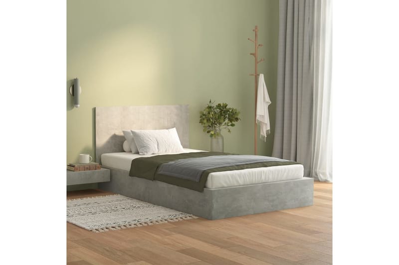 beBasic sengegærde 120x1,5x80 cm konstrueret træ betongrå - GrÃ¥ - Sengegavle
