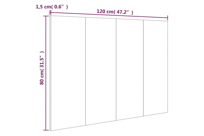 beBasic sengegærde 120x1,5x80 cm konstrueret træ betongrå - GrÃ¥ - Møbler - Senge - Sengetilbehør & sengegavl - Sengegavle