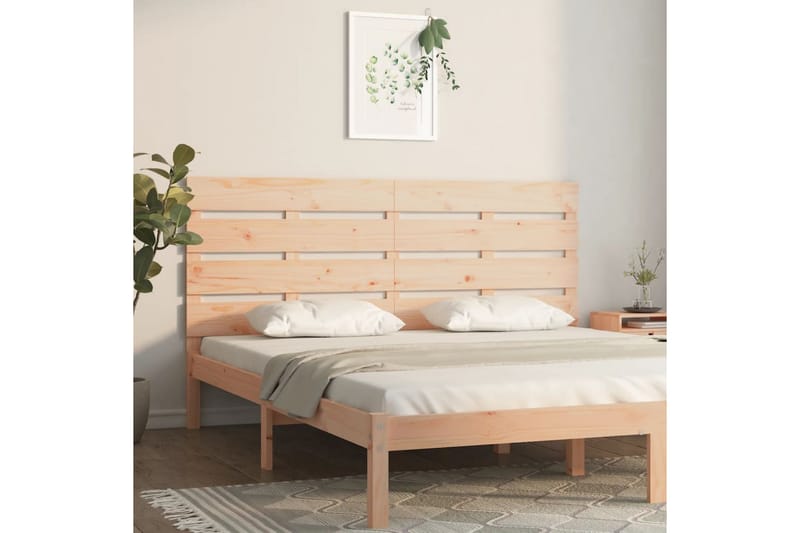 beBasic sengegærde 120x3x80 cm massivt fyrretræ - Brun - Sengegavle