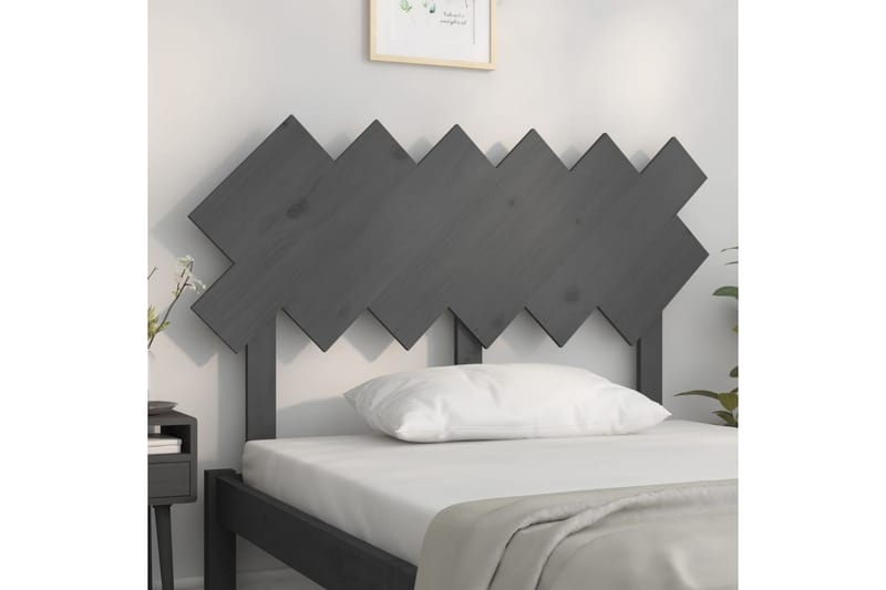 beBasic sengegærde 122,5x3x80,5 cm massivt fyrretræ grå - GrÃ¥ - Møbler - Senge - Sengetilbehør & sengegavl - Sengegavle