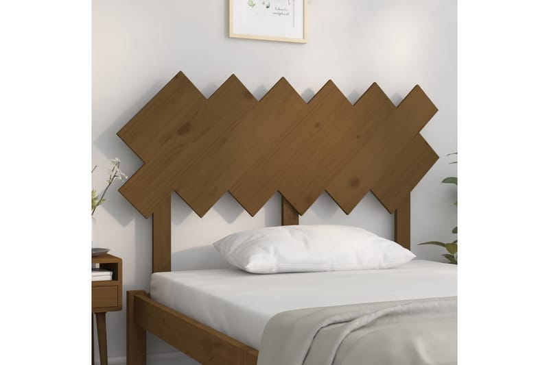 beBasic sengegærde 122,5x3x80,5 cm massivt fyrretræ gyldenbrun - Brun - Møbler - Senge - Sengetilbehør & sengegavl - Sengegavle