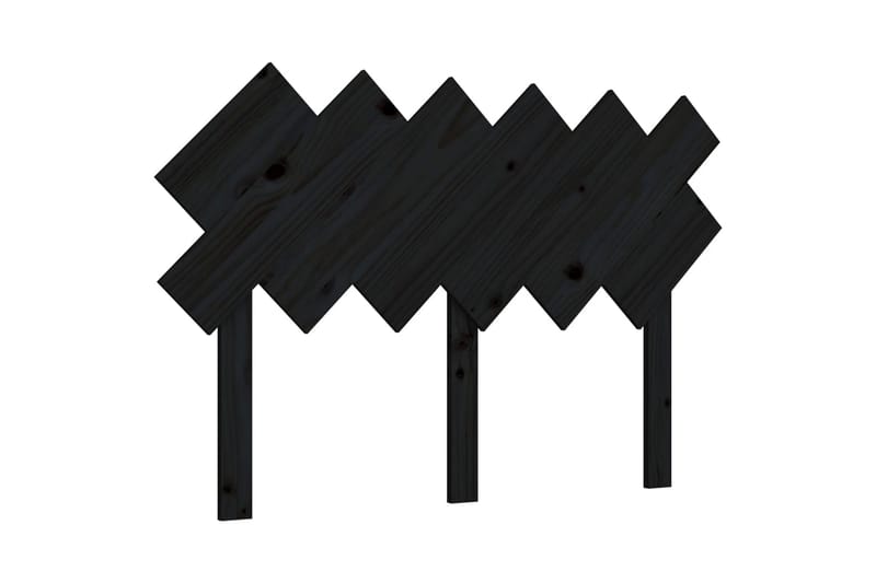 beBasic sengegærde 122,5x3x80,5 cm massivt fyrretræ sort - Sort - Sengegavle