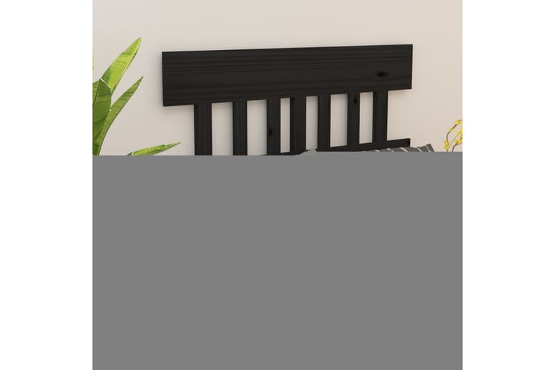 beBasic sengegærde 123,5x3x81 cm massivt fyrretræ sort - Sort - Sengegavle