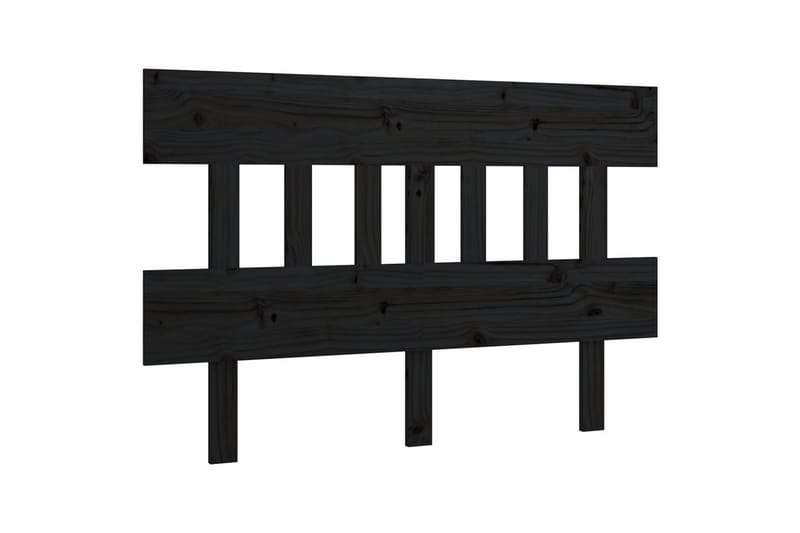 beBasic sengegærde 123,5x3x81 cm massivt fyrretræ sort - Sort - Sengegavle