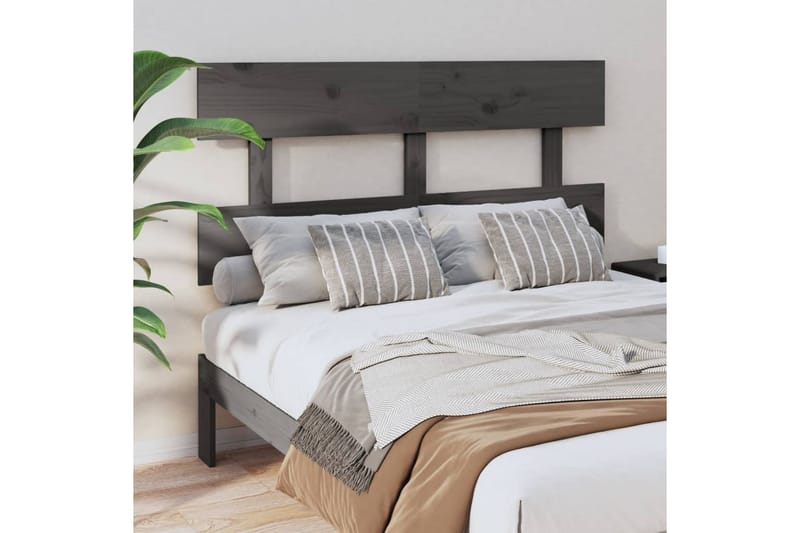 beBasic sengegærde 124x3x81 cm massivt fyrretræ grå - GrÃ¥ - Møbler - Senge - Sengetilbehør & sengegavl - Sengegavle