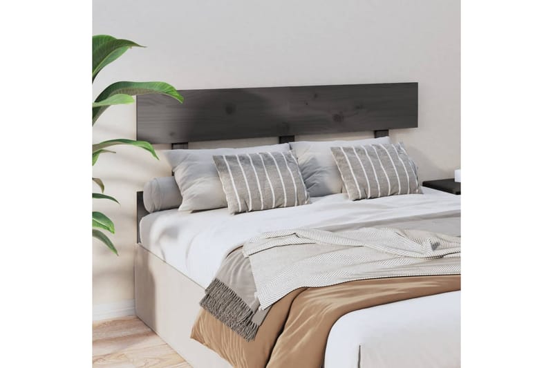 beBasic sengegærde 124x3x81 cm massivt fyrretræ grå - GrÃ¥ - Møbler - Senge - Sengetilbehør & sengegavl - Sengegavle