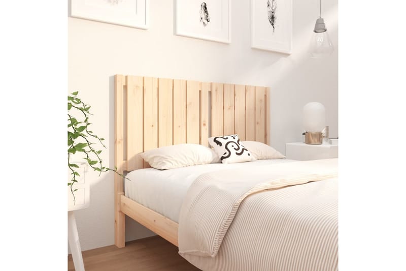 beBasic sengegærde 125,5x4x100 cm massivt fyrretræ - Brun - Møbler - Senge - Sengetilbehør & sengegavl - Sengegavle