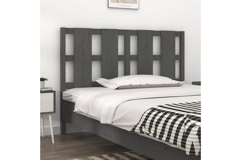 beBasic sengegærde 125,5x4x100 cm massivt fyrretræ grå - GrÃ¥ - Møbler - Senge - Sengetilbehør & sengegavl - Sengegavle