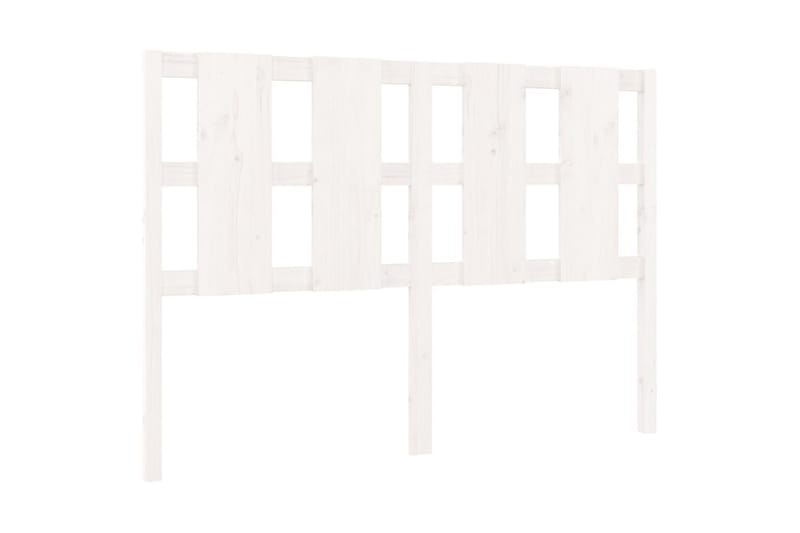 beBasic sengegærde 125,5x4x100 cm massivt fyrretræ hvid - Hvid - Sengegavle