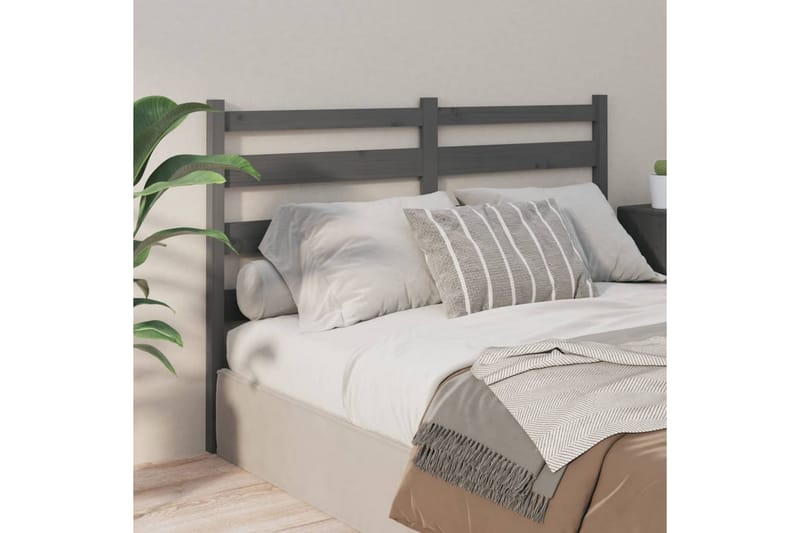 beBasic sengegærde 126x4x100 cm massivt fyrretræ grå - GrÃ¥ - Møbler - Senge - Sengetilbehør & sengegavl - Sengegavle