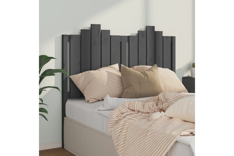 beBasic sengegærde 126x4x110 cm massivt fyrretræ grå - GrÃ¥ - Møbler - Senge - Sengetilbehør & sengegavl - Sengegavle