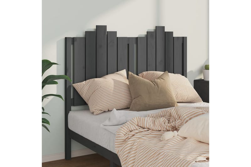 beBasic sengegærde 126x4x110 cm massivt fyrretræ grå - GrÃ¥ - Møbler - Senge - Sengetilbehør & sengegavl - Sengegavle