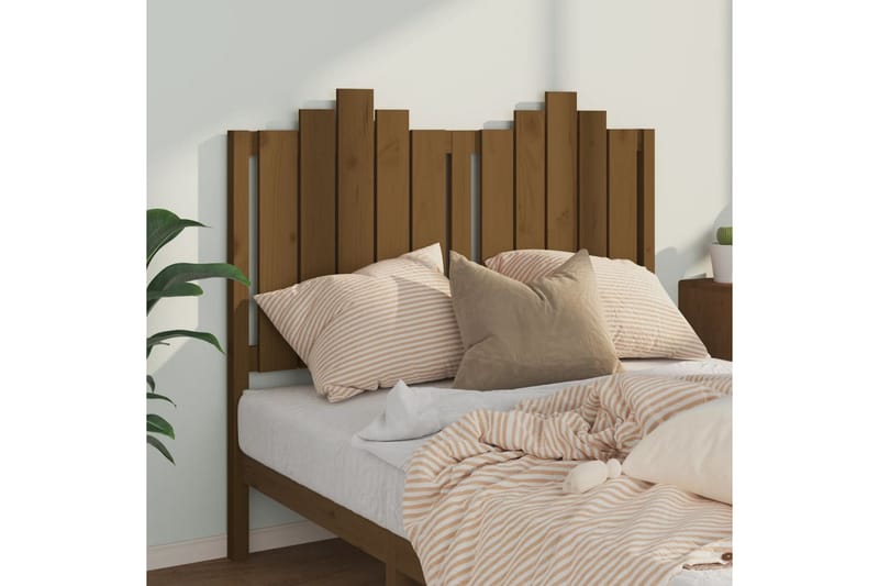 beBasic sengegærde 126x4x110 cm massivt fyrretræ gyldenbrun - Brun - Møbler - Senge - Sengetilbehør & sengegavl - Sengegavle