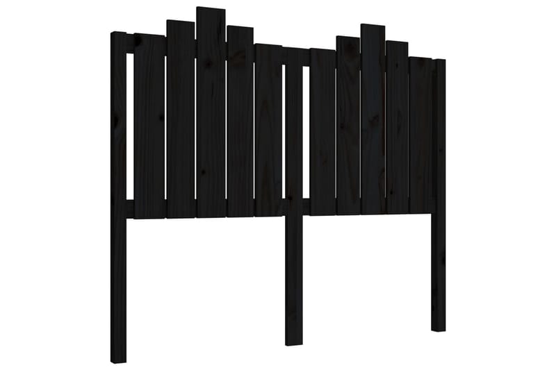 beBasic sengegærde 126x4x110 cm massivt fyrretræ sort - Sort - Sengegavle